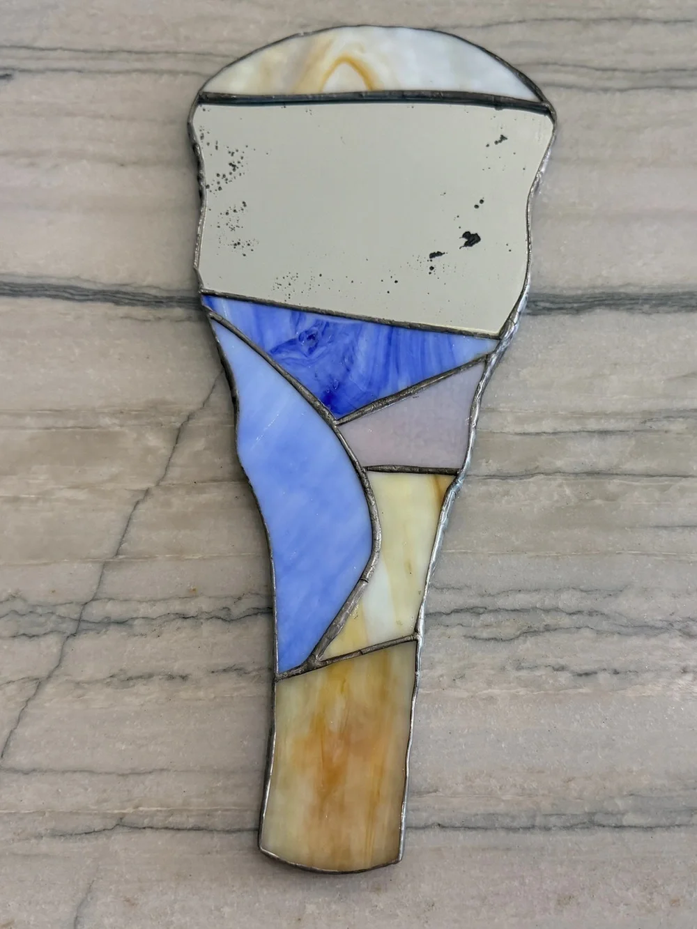 Stained Glass Handheld Mirror Multicolor Mosaic